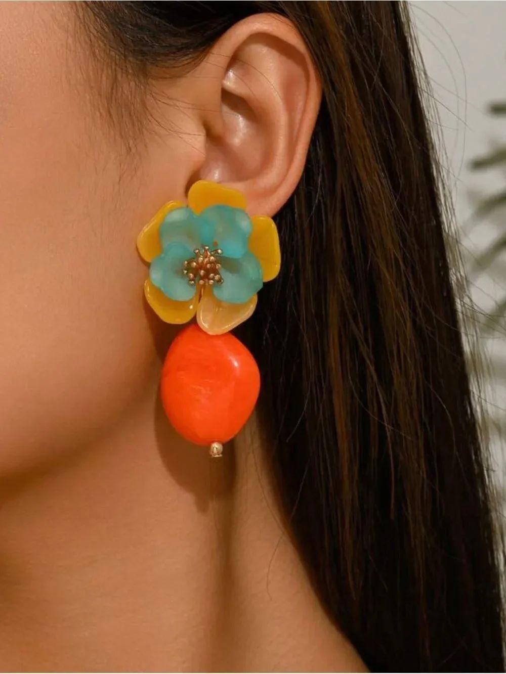 Bold Floral Drop Earrings A1712